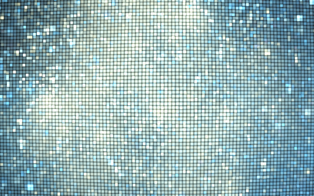 Abstract Glittering Geometric Texture With Blue And White Pixels