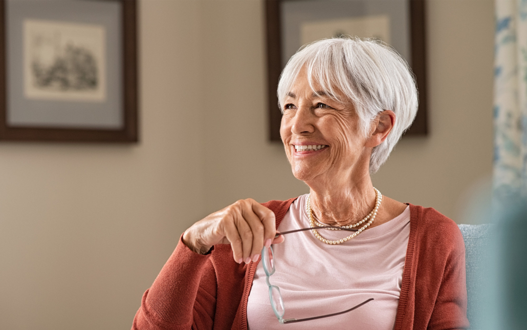 Happy Senior Woman Smiling At Home