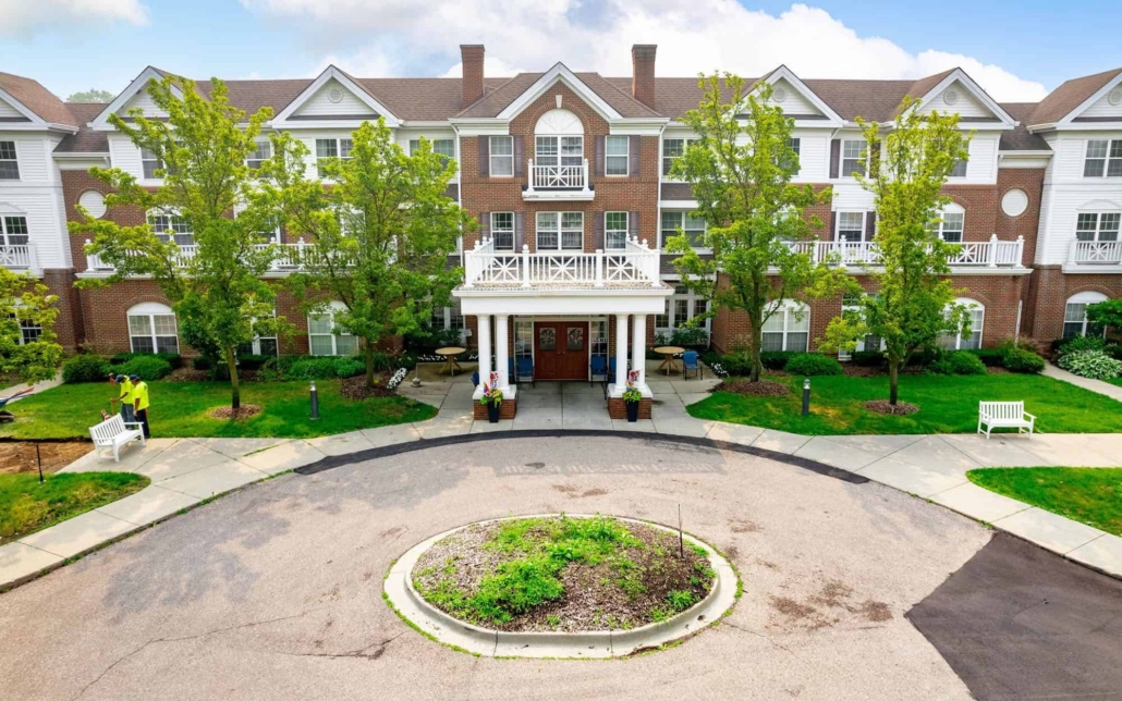 Exterior building of Fairmont Northville senior living center