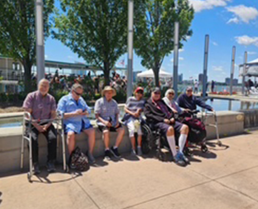 Fairmont Senior Living seniors by fountain Fairmont Senior Living Seniors By Fountain